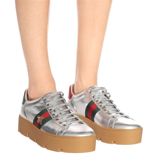 gucci platform sneakers used|gucci denim platforms.